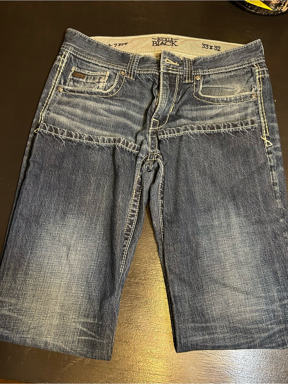 Buckle Men's Blue Relaxed Fit Denim Shorts
